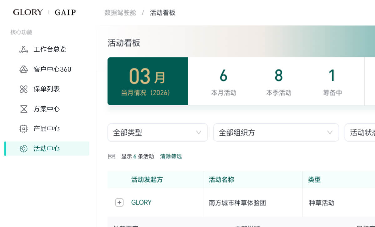 活动中心界面截图